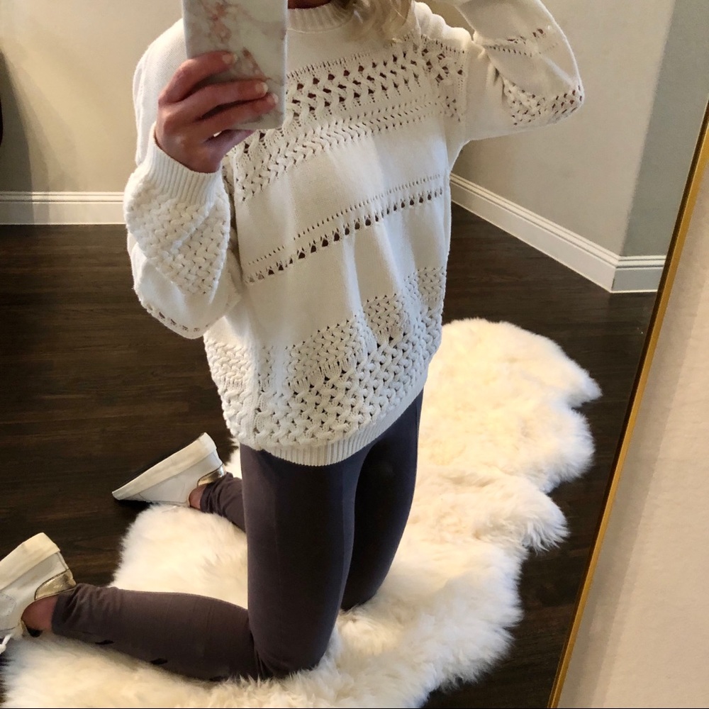 French Connection chunky white knit pullover